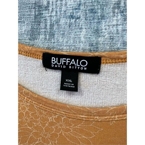 Buffalo David Ditton Mustard Yellow Floral Blouse XXL - Picture 3 of 7